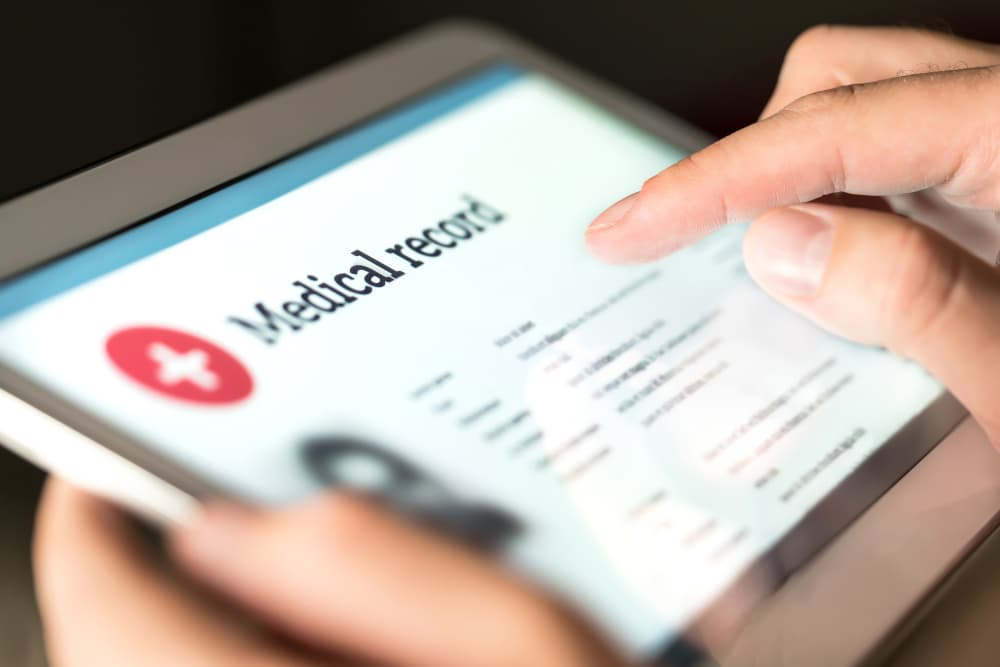 Medical Record on a device.